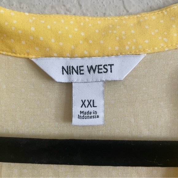 Nine West woman’s Yellow polkadot Sleeveless Sun Dress size XXL midi tiered chic - Picture 3 of 10